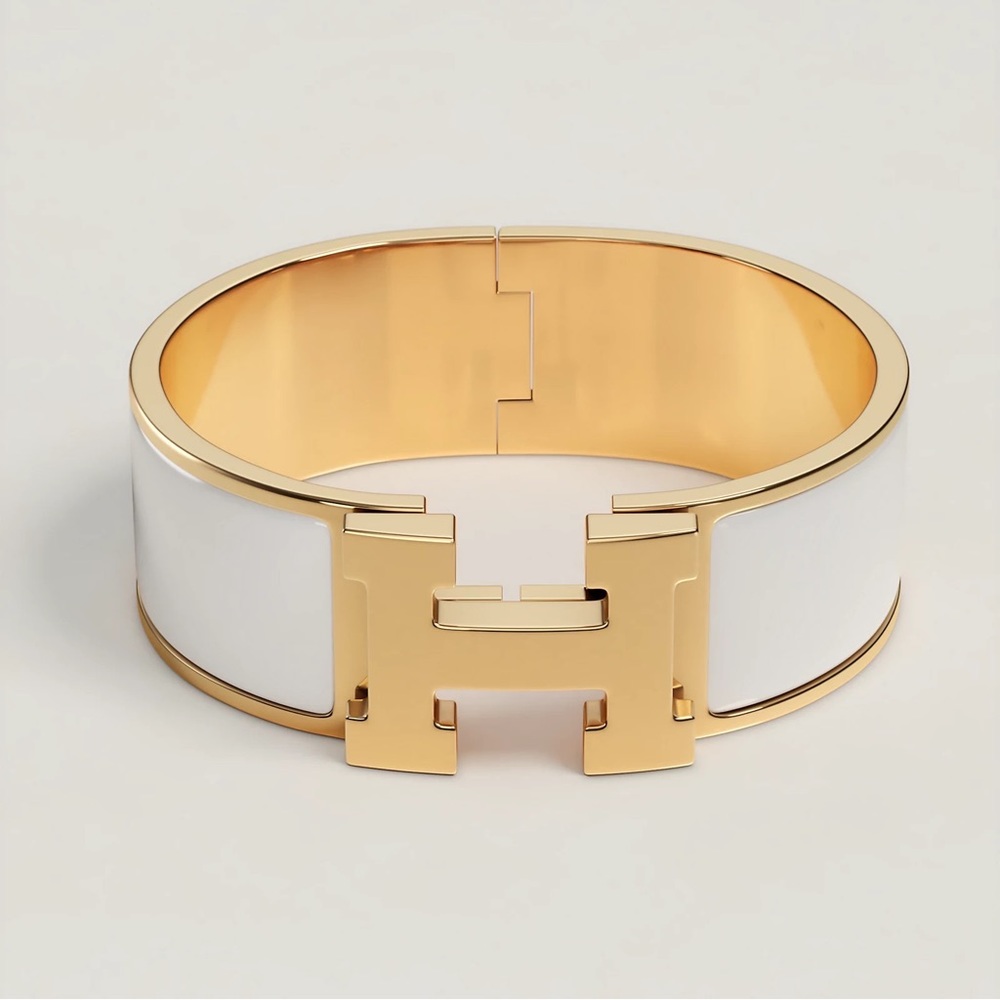 White Hermes clic clac H bracelet